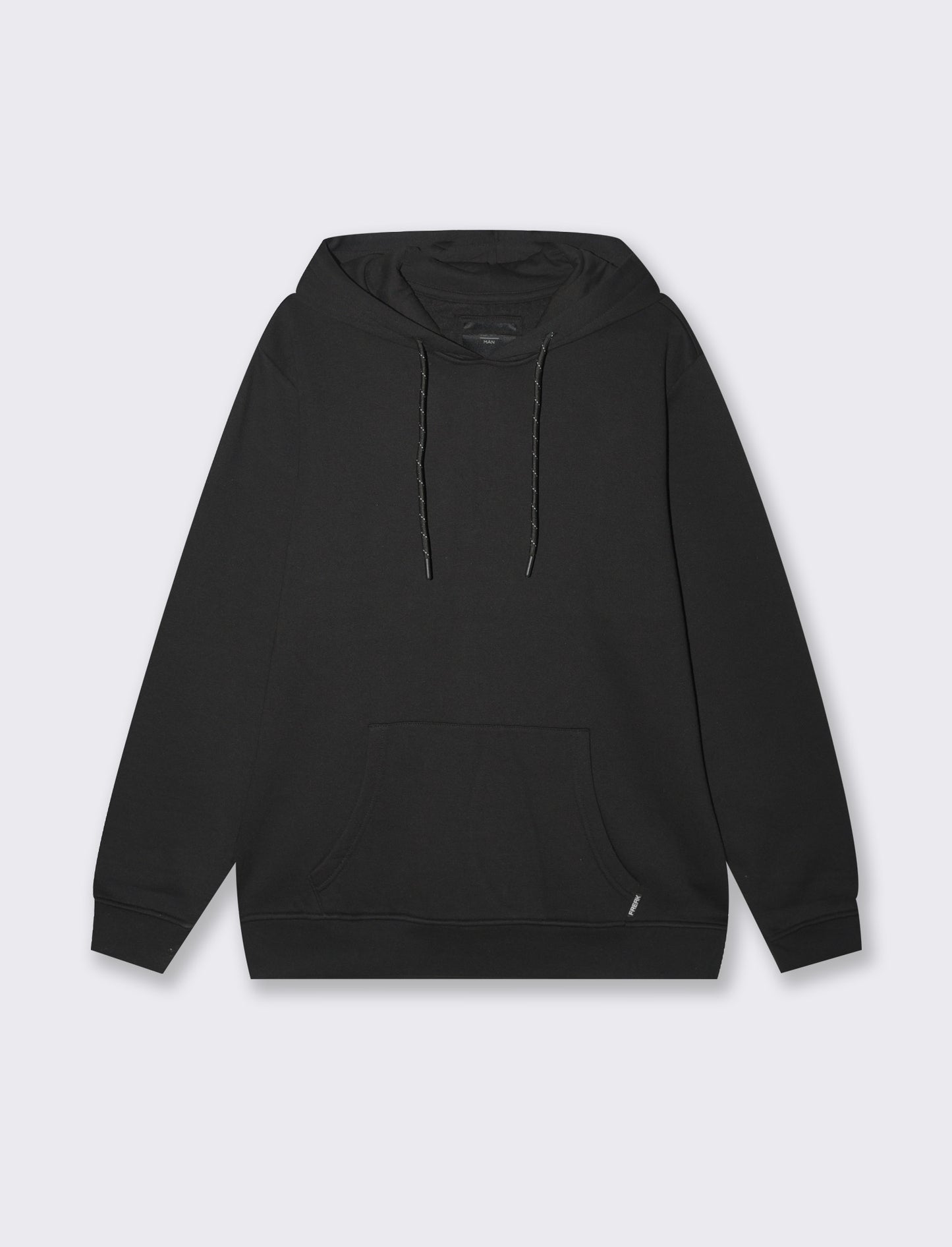 Felpa basic con cappuccio da uomo - Nero