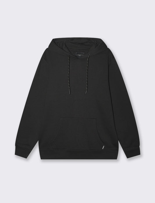 Felpa basic con cappuccio da uomo - Nero