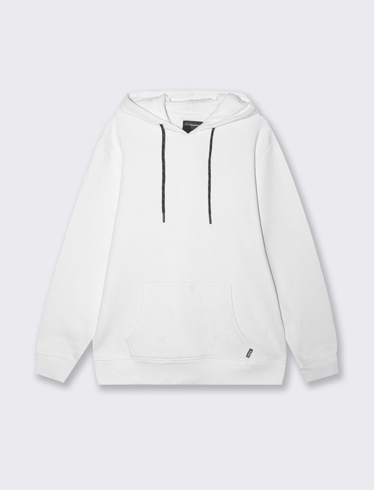 Felpa basic con cappuccio da uomo - Bianco