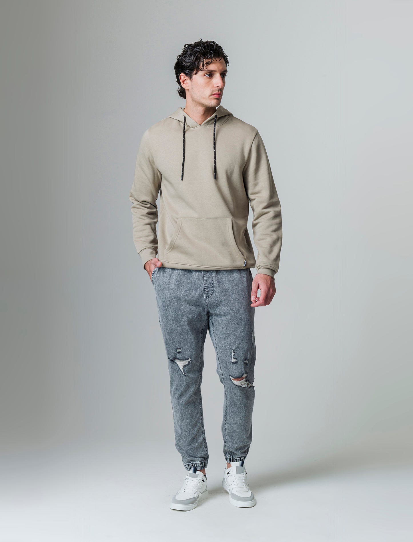 Man's basic hoodie sweatshirt - Green