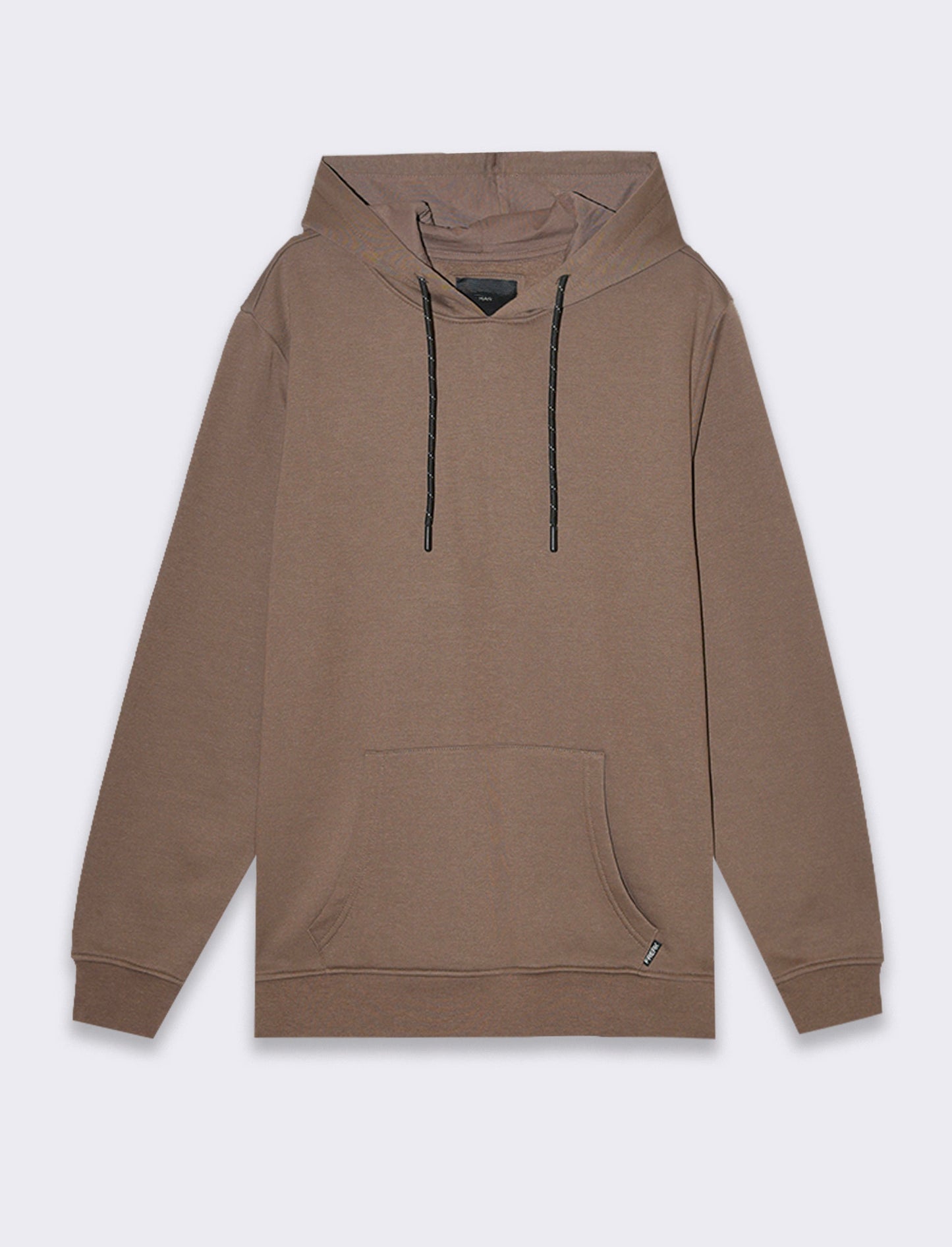 Felpa basic con cappuccio da uomo - Grigio fango