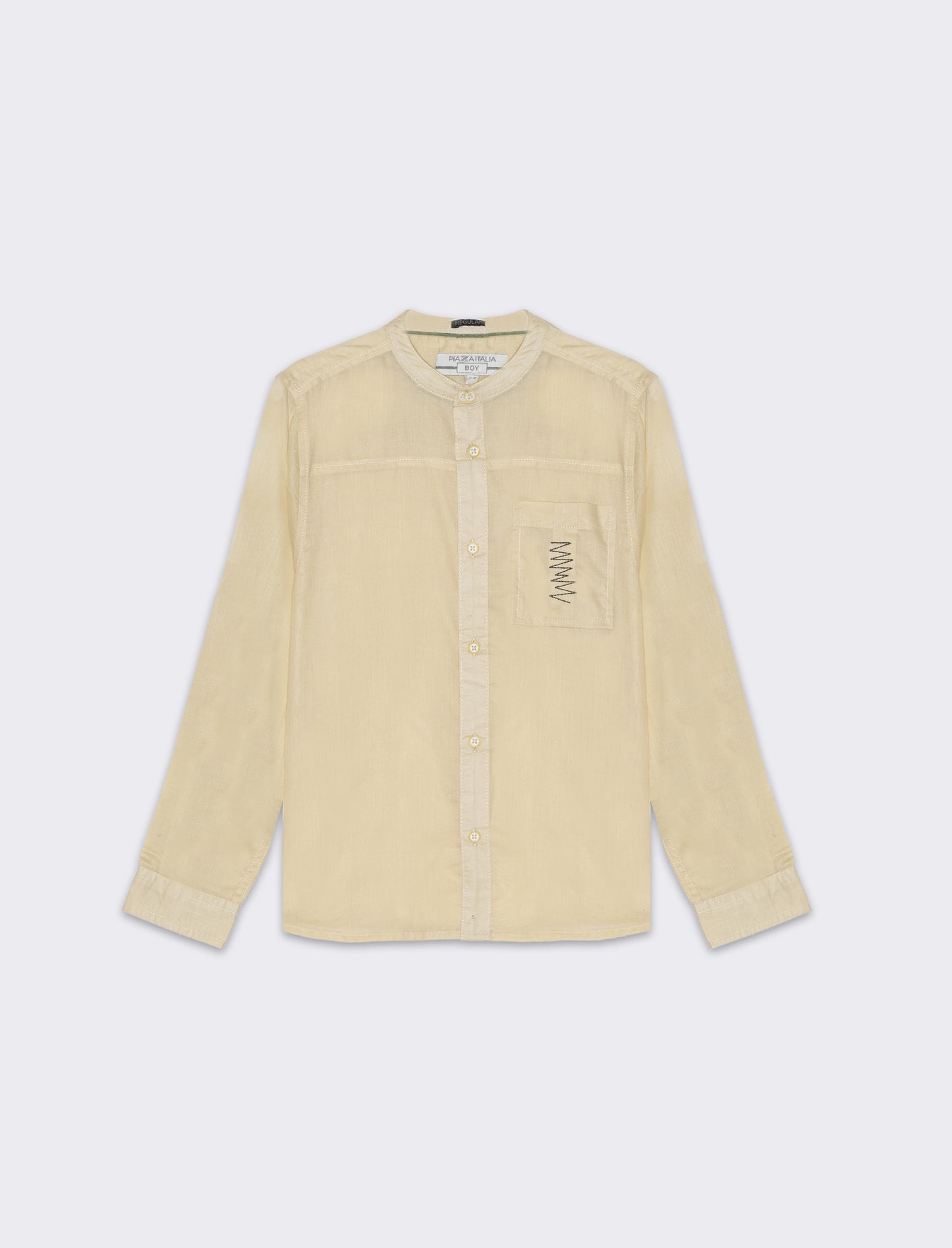 Camicia con taschino da bambino - Beige