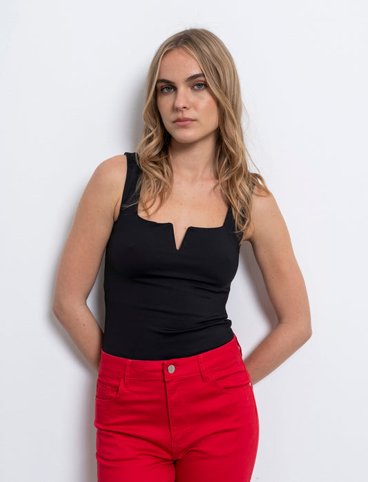 Top con spallina larga da donna - Nero