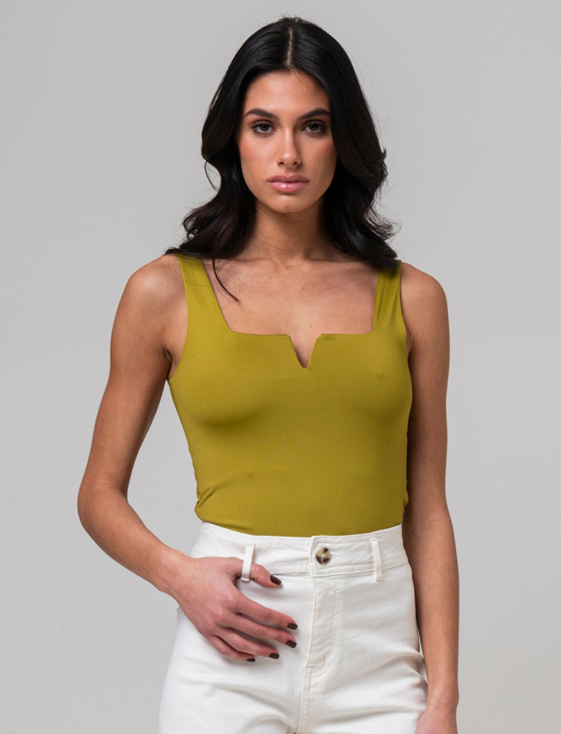 Top con spallina larga da donna - Verde pistacchio