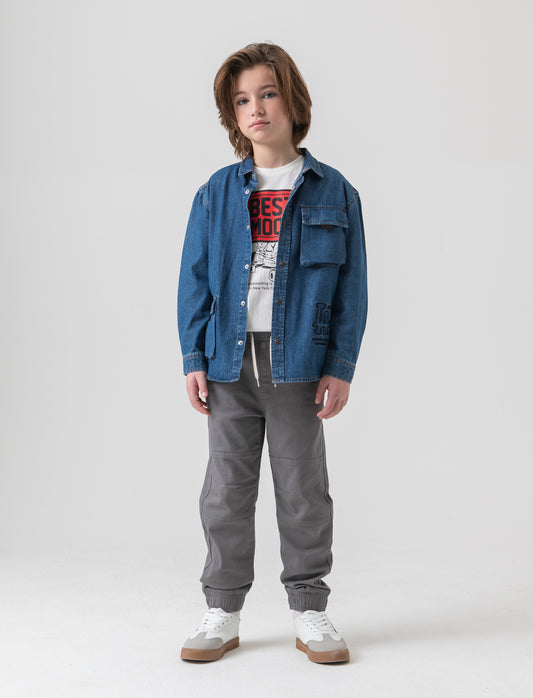 Pantaloni jogger da bambino - Grigio