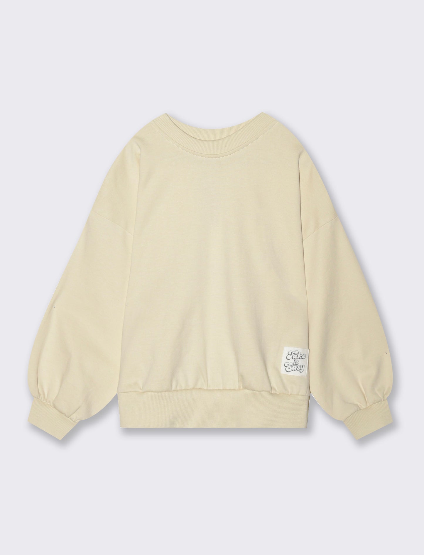 Felpa girocollo da bambina - Beige