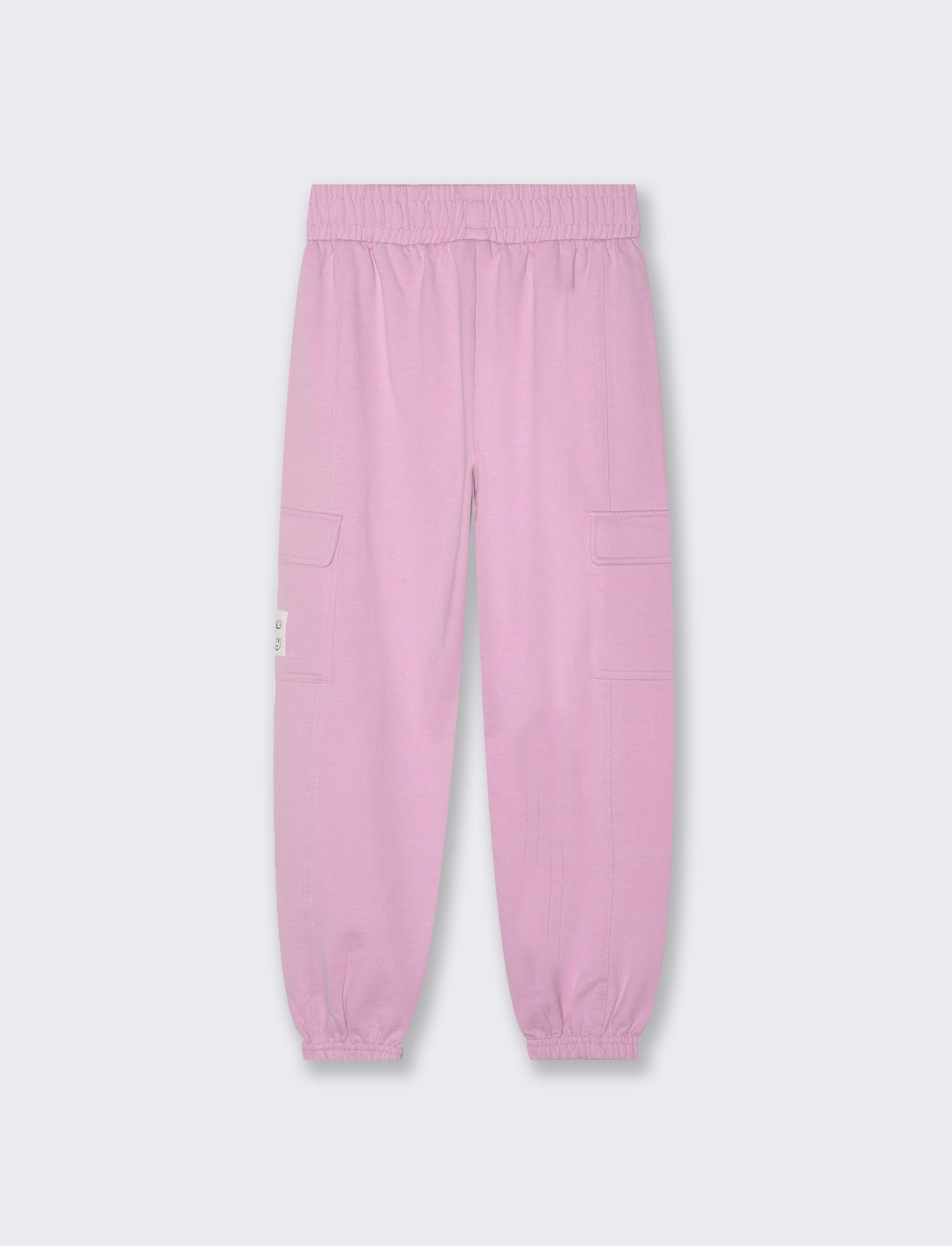 Jogger con tasconi in french terry da bambina - Rosa