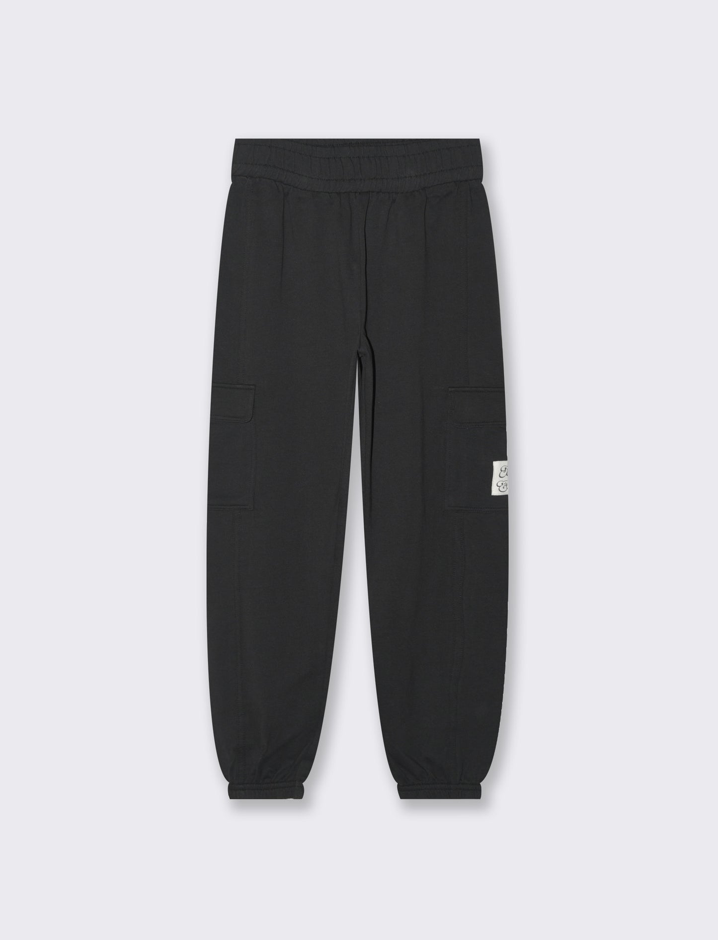 Jogger con tasconi in french terry da bambina - Nero