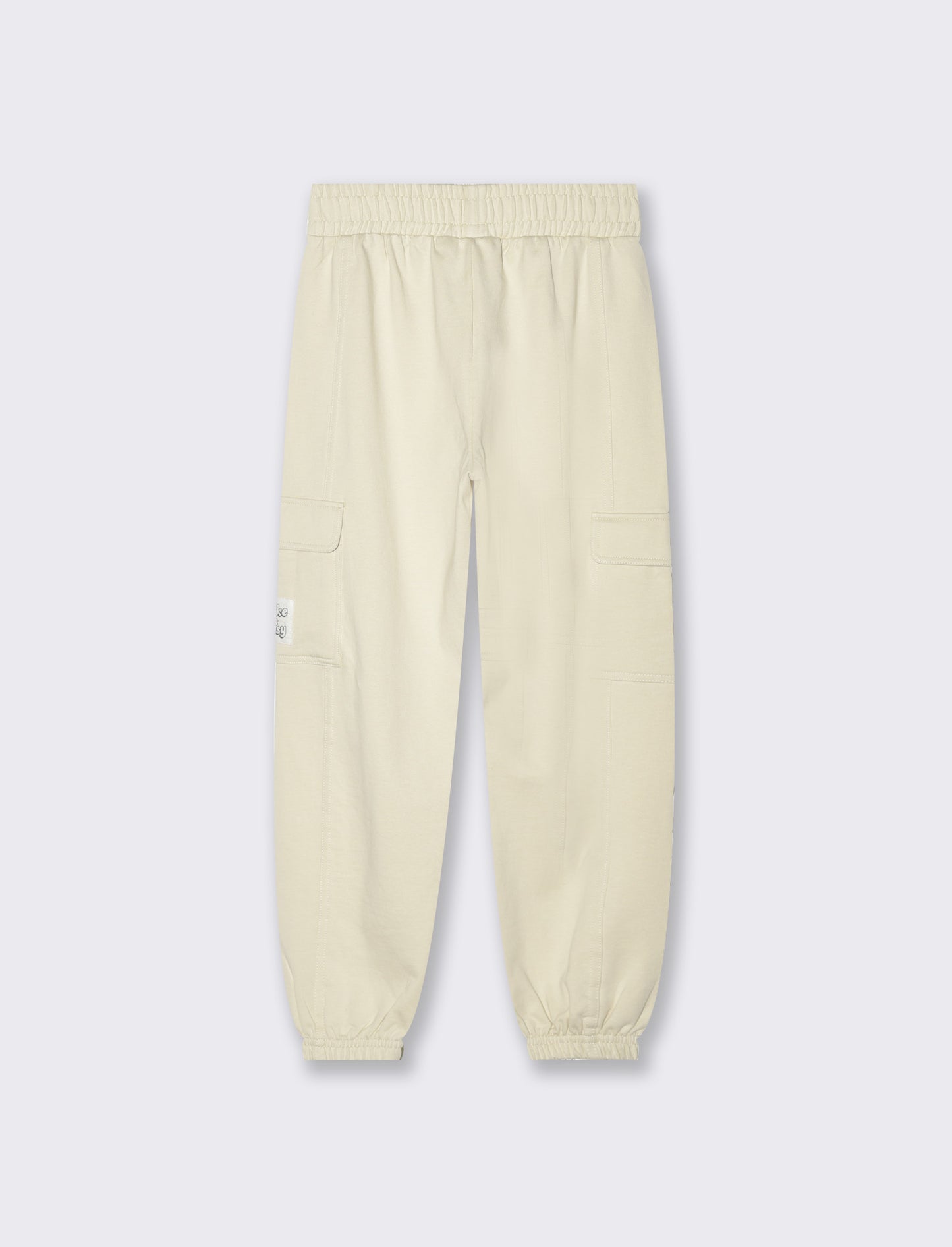 Jogger con tasconi in french terry da bambina - Beige