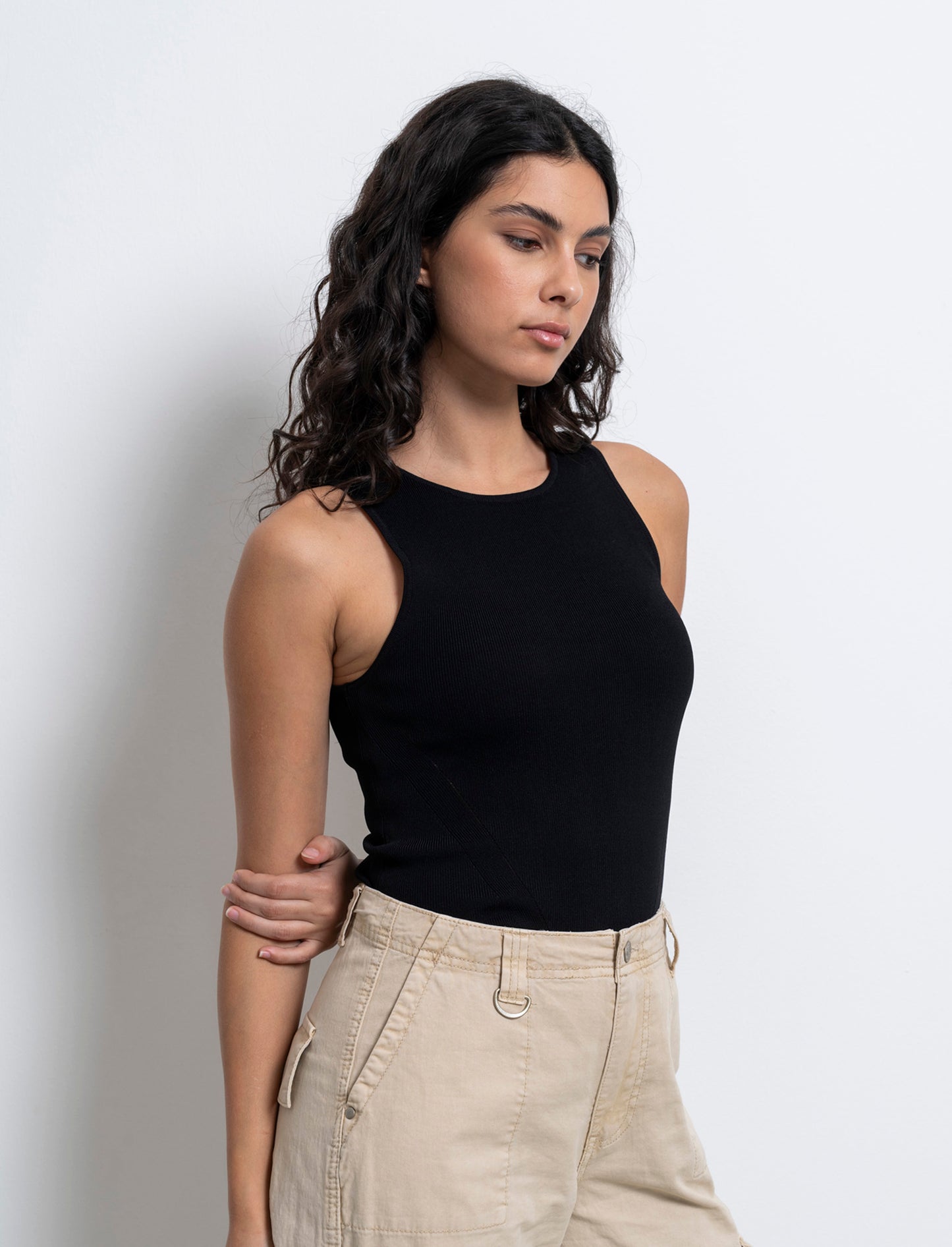 Top in maglia da donna - Nero