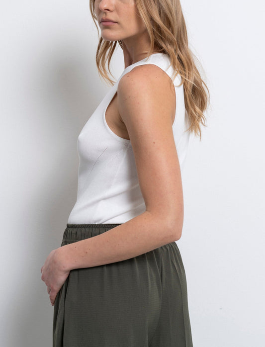 Top in maglia da donna - Bianco latte