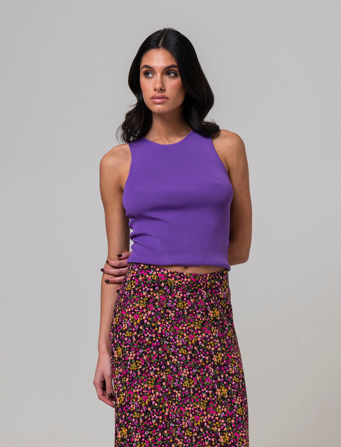 Top in maglia da donna - Porpora