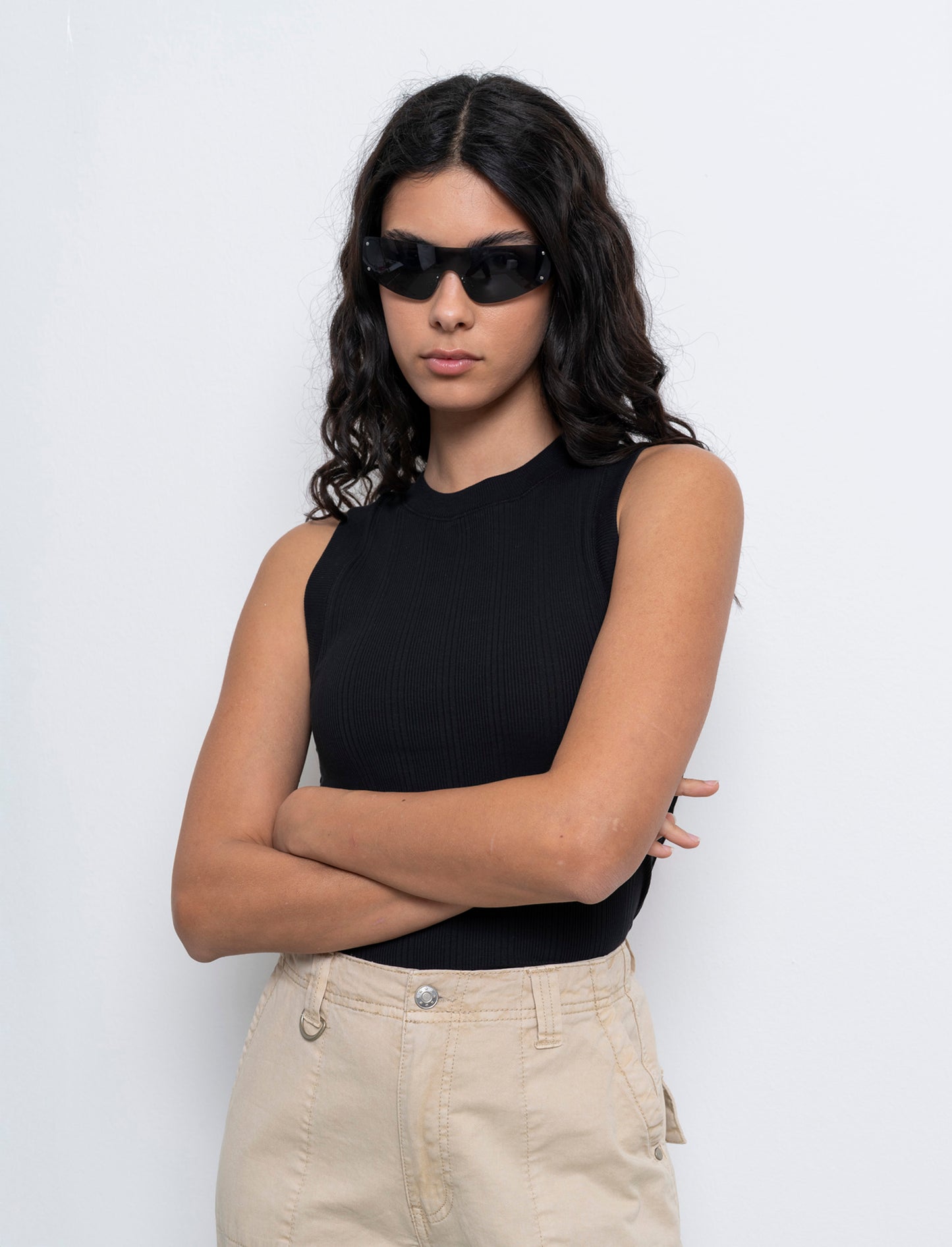 Top in maglia da donna - Nero