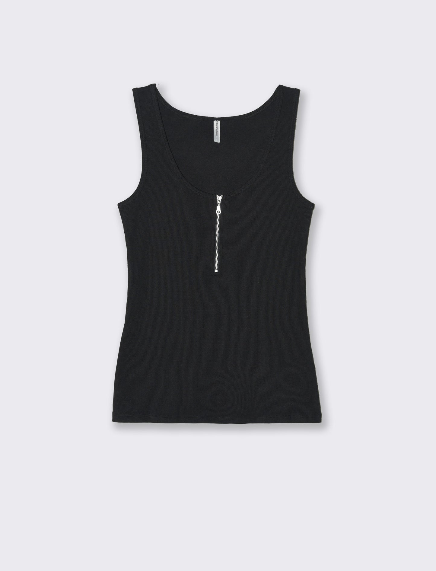 Top con zip da donna - Nero