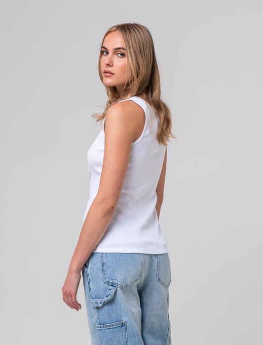 Top con zip da donna - Bianco