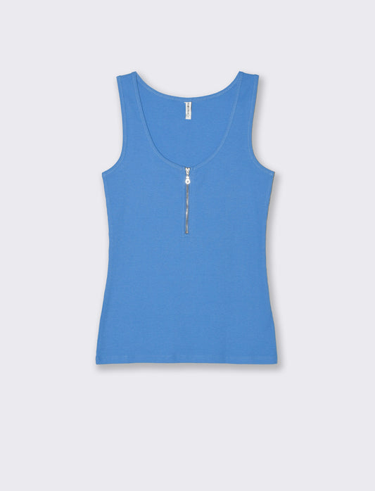 Top con zip da donna - Bluette