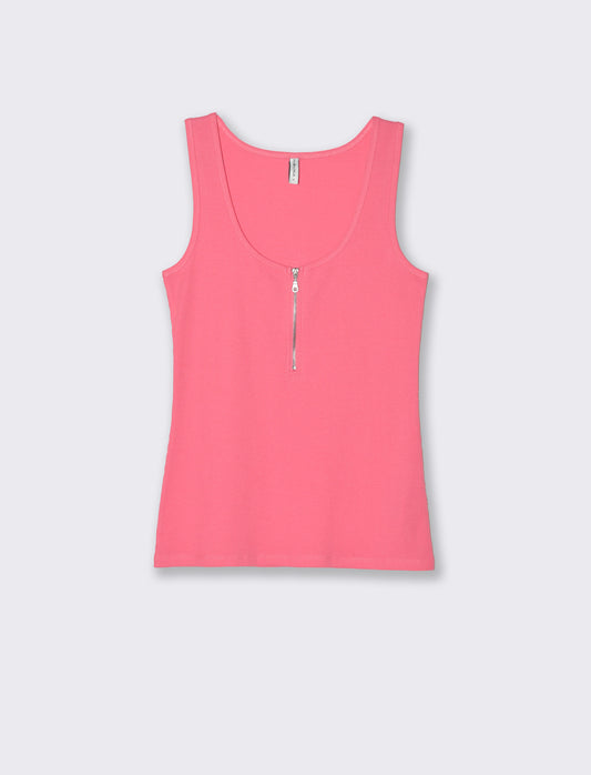 Top con zip da donna - Geranio
