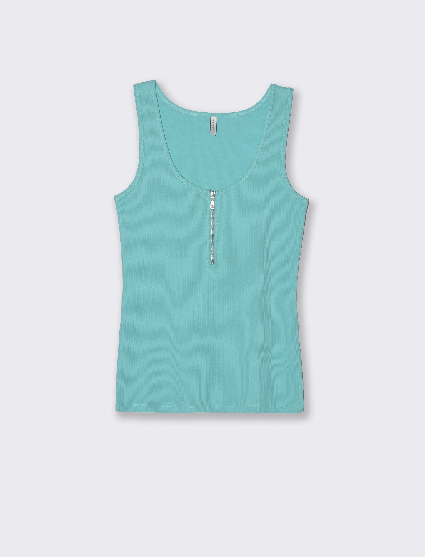 Top con zip da donna - Turchese