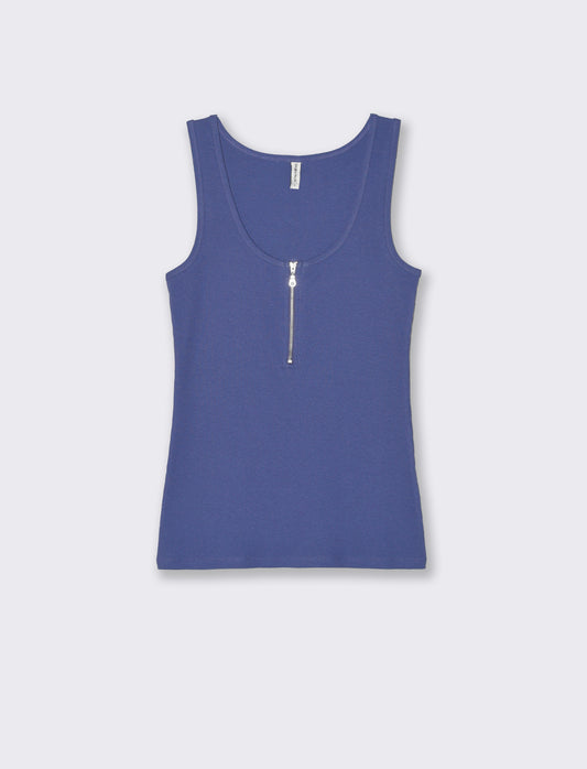 Top con zip da donna - Mirtillo