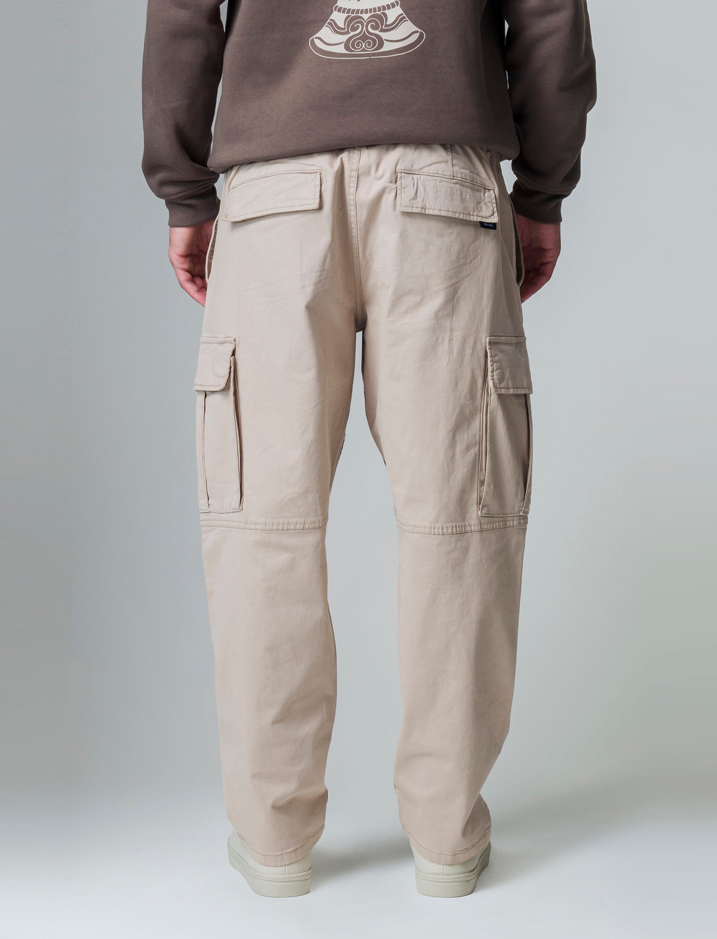 Man's relaxed twill cargo pants - Beige