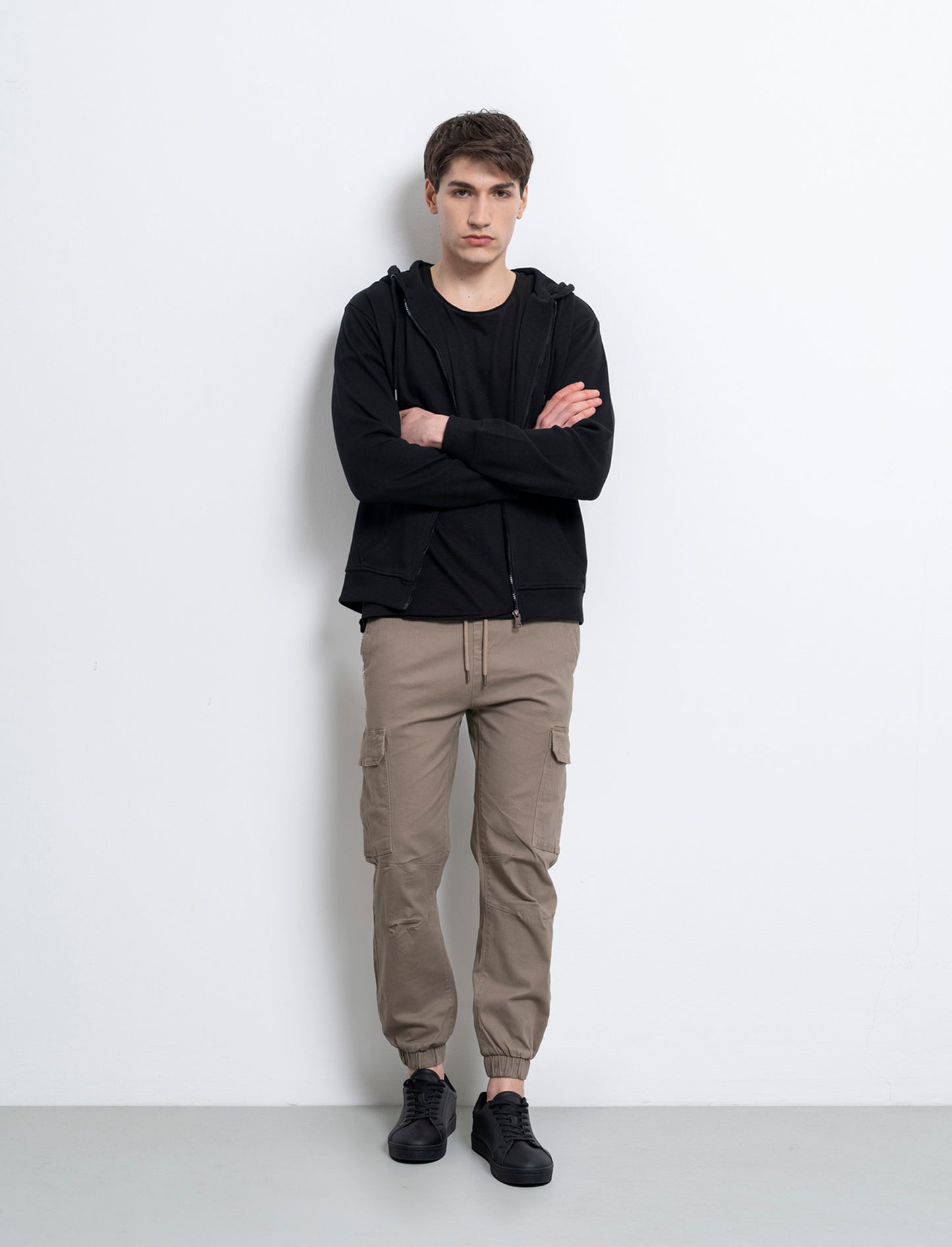 Pantaloni cargo slim fit da uomo - Grigio tortora