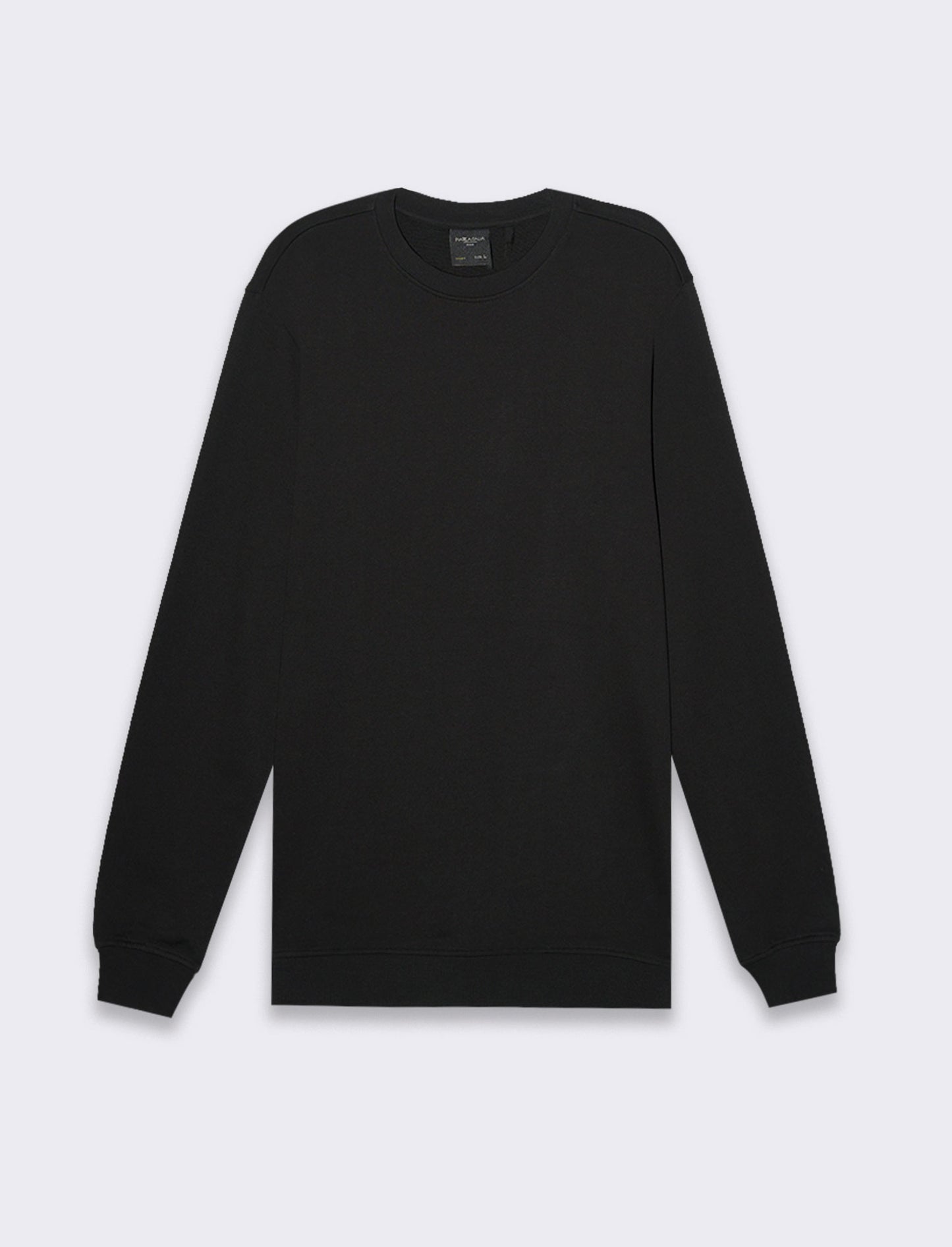 Felpa basic girocollo in cotone da uomo - Nero
