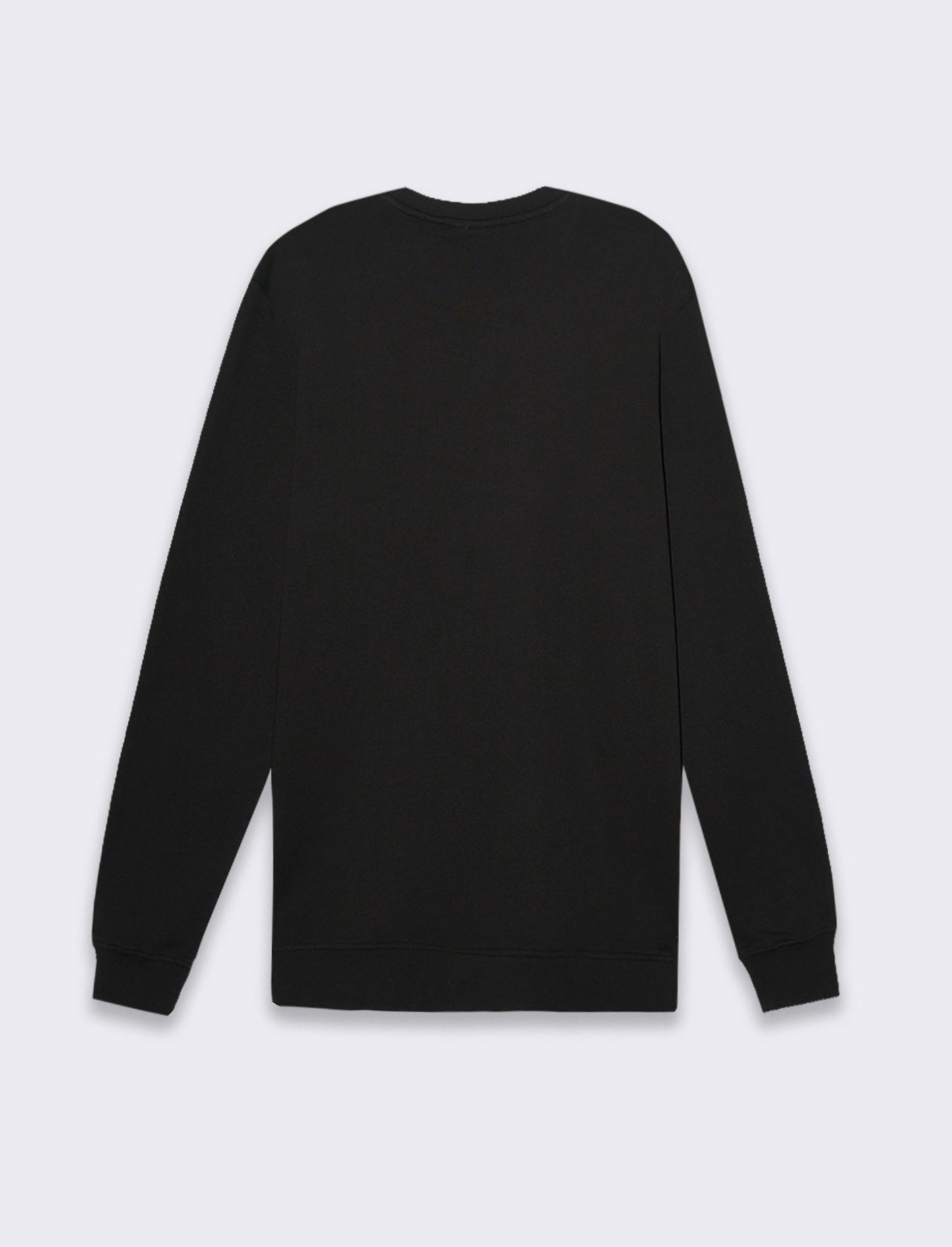 Felpa basic girocollo in cotone da uomo - Nero