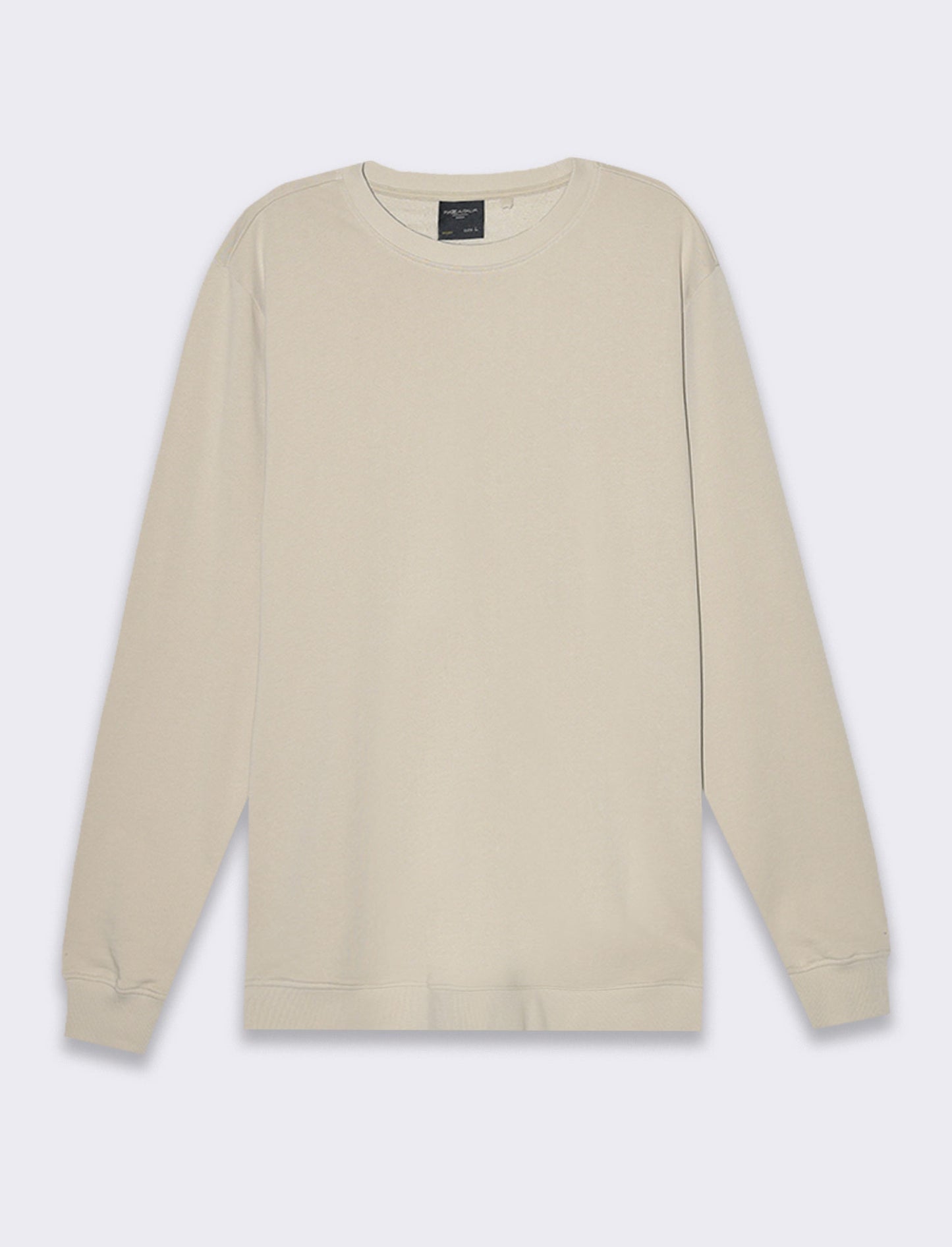 Felpa basic girocollo in cotone da uomo - Grigio ghiaccio