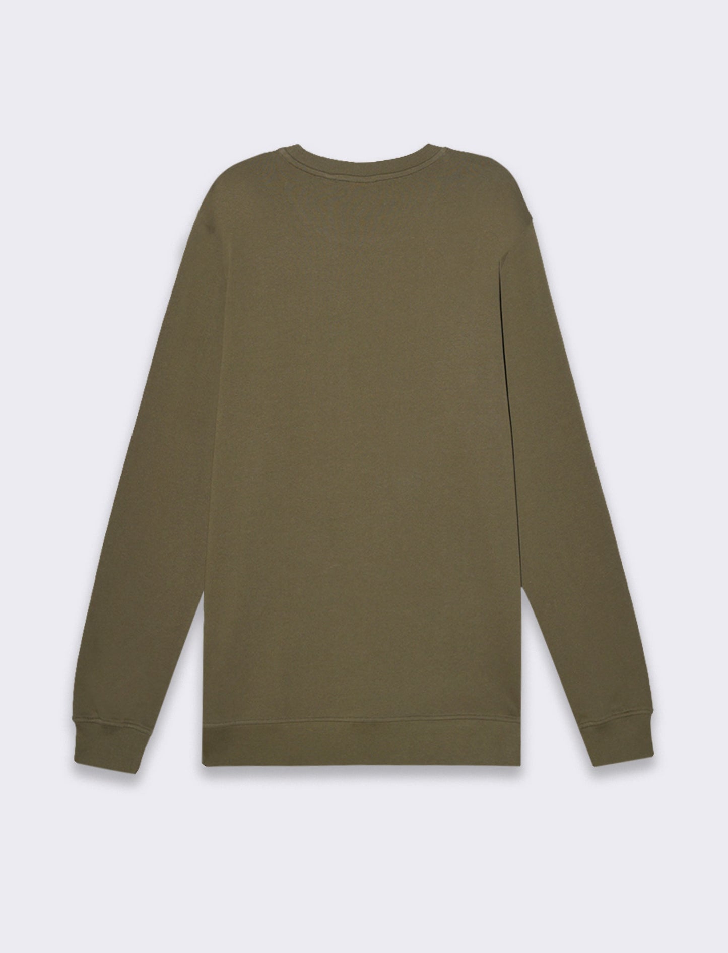 Felpa basic girocollo in cotone da uomo - Verde kaki
