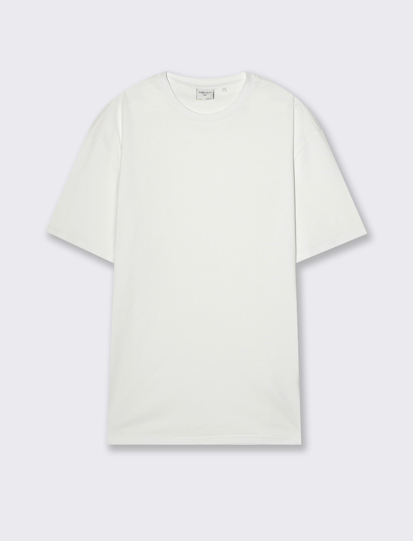 T-shirt basic in cotone boxy fit da uomo - Bianco