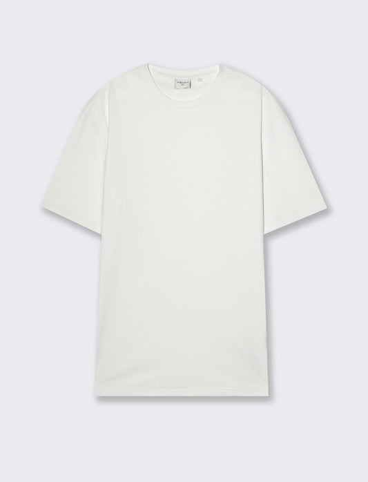 T-shirt basic in cotone boxy fit da uomo - Bianco