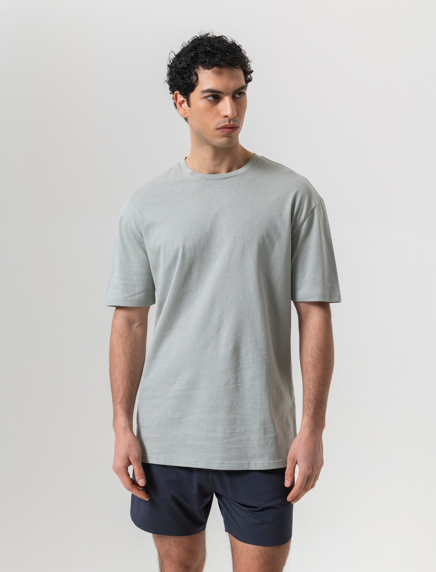 T-shirt basic in cotone boxy fit da uomo - Verde