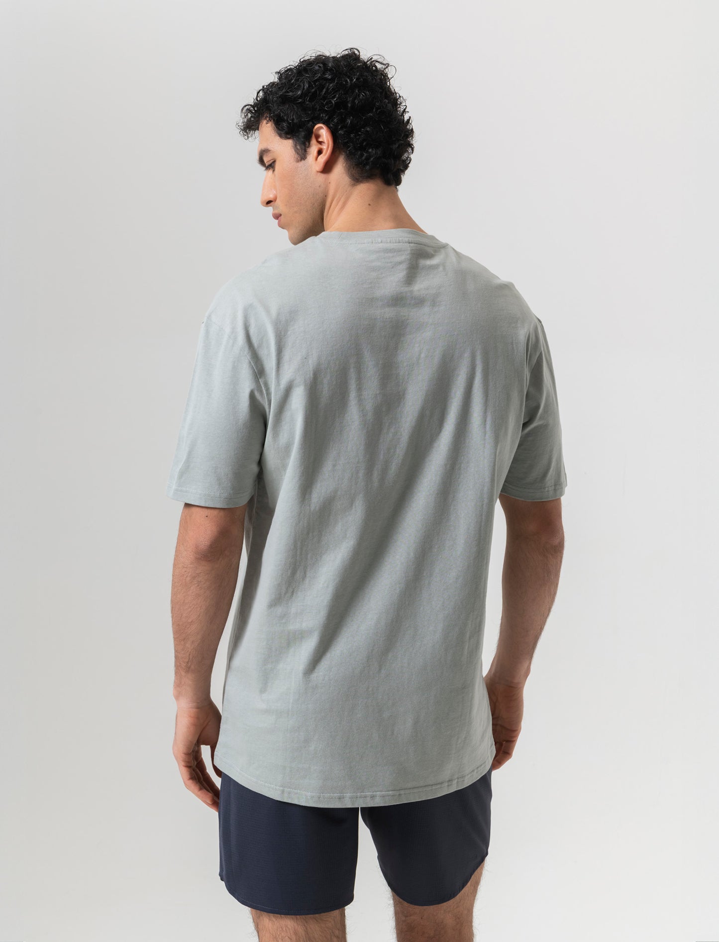 T-shirt basic in cotone boxy fit da uomo - Verde