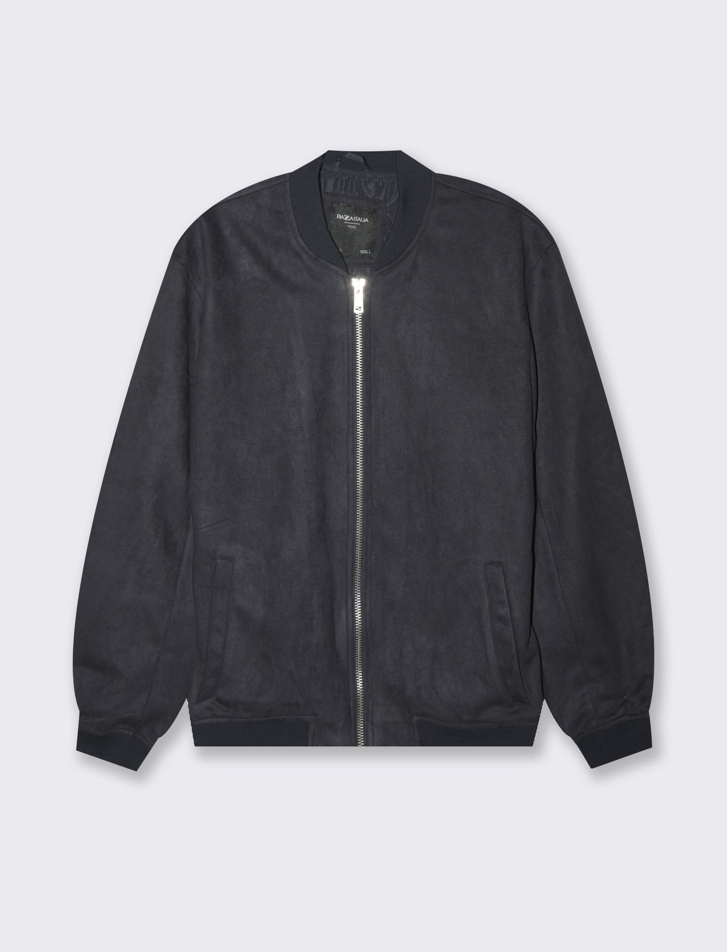 Giubbotto bomber effetto scamosciato da uomo - Blu