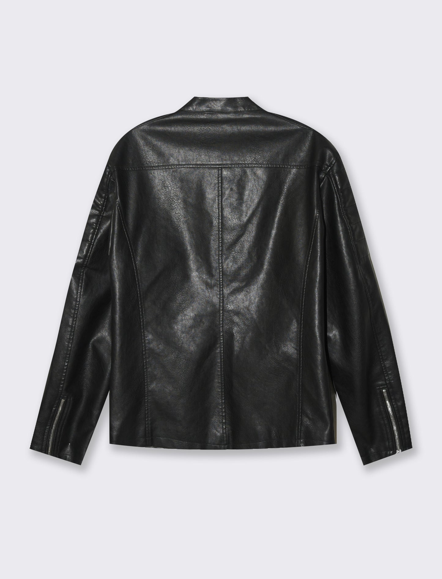 Giubbotto biker effetto pelle da uomo - Nero