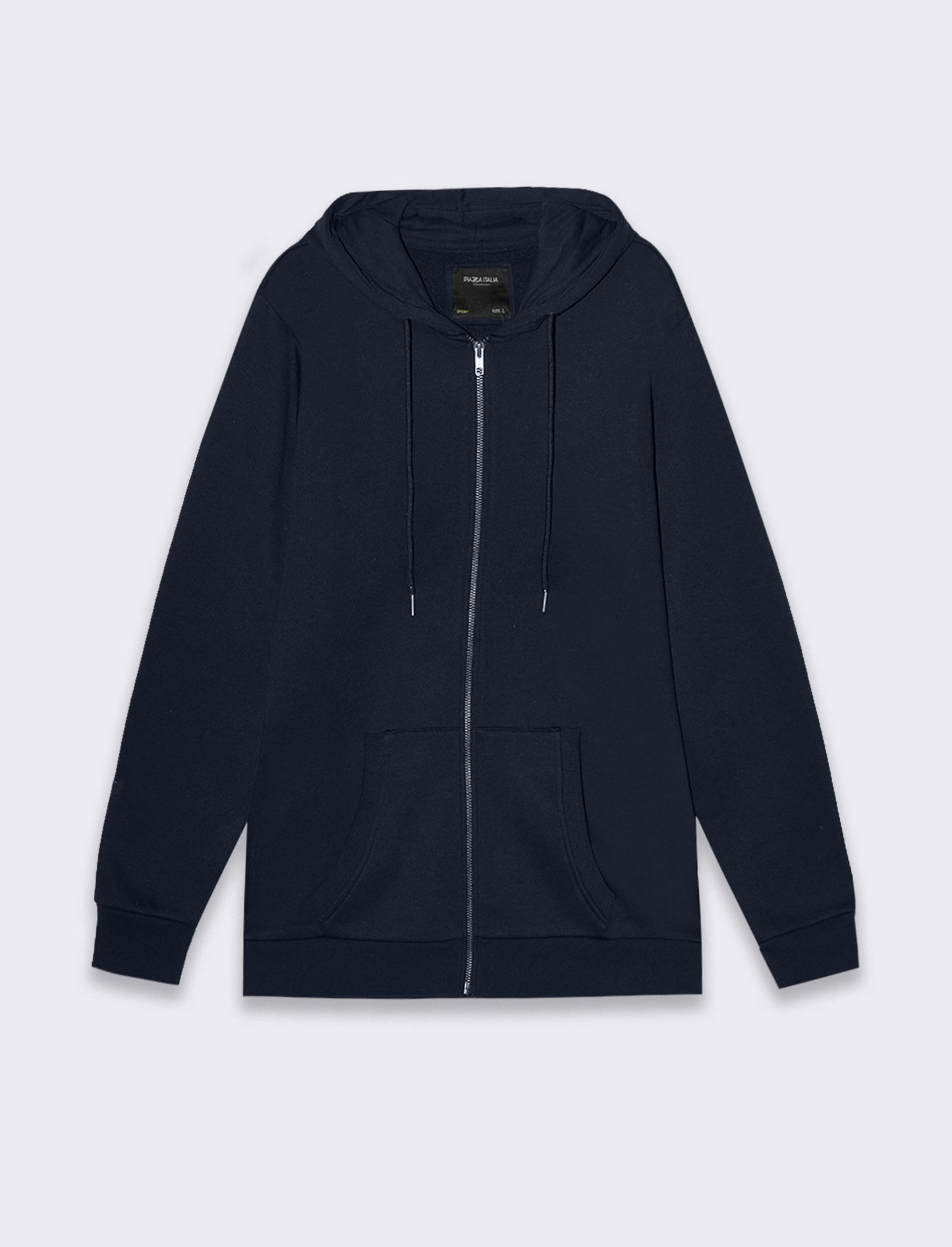 Felpa basic con cappuccio e cerniera da uomo - Blu