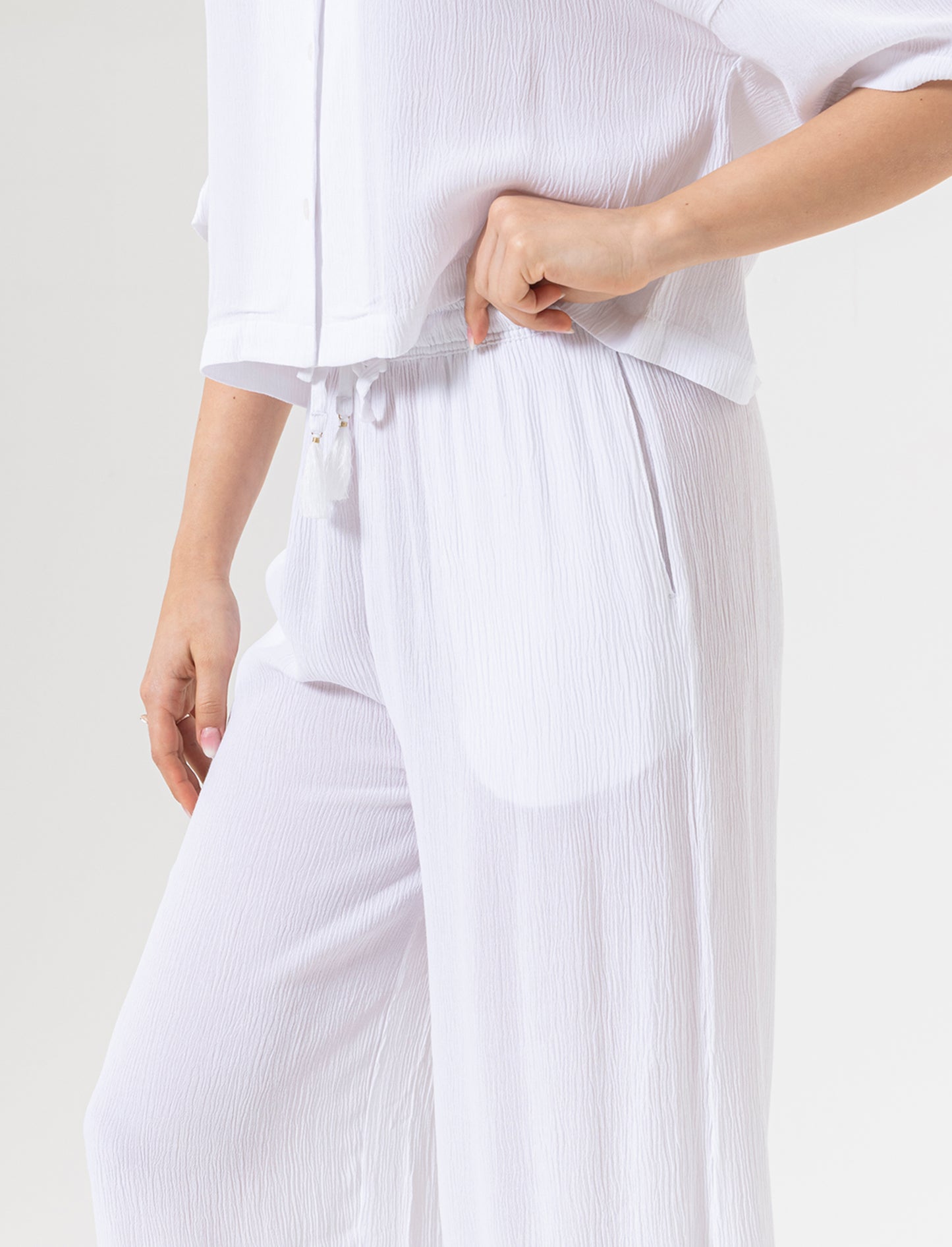 Pantalone coulotte da donna - Bianco