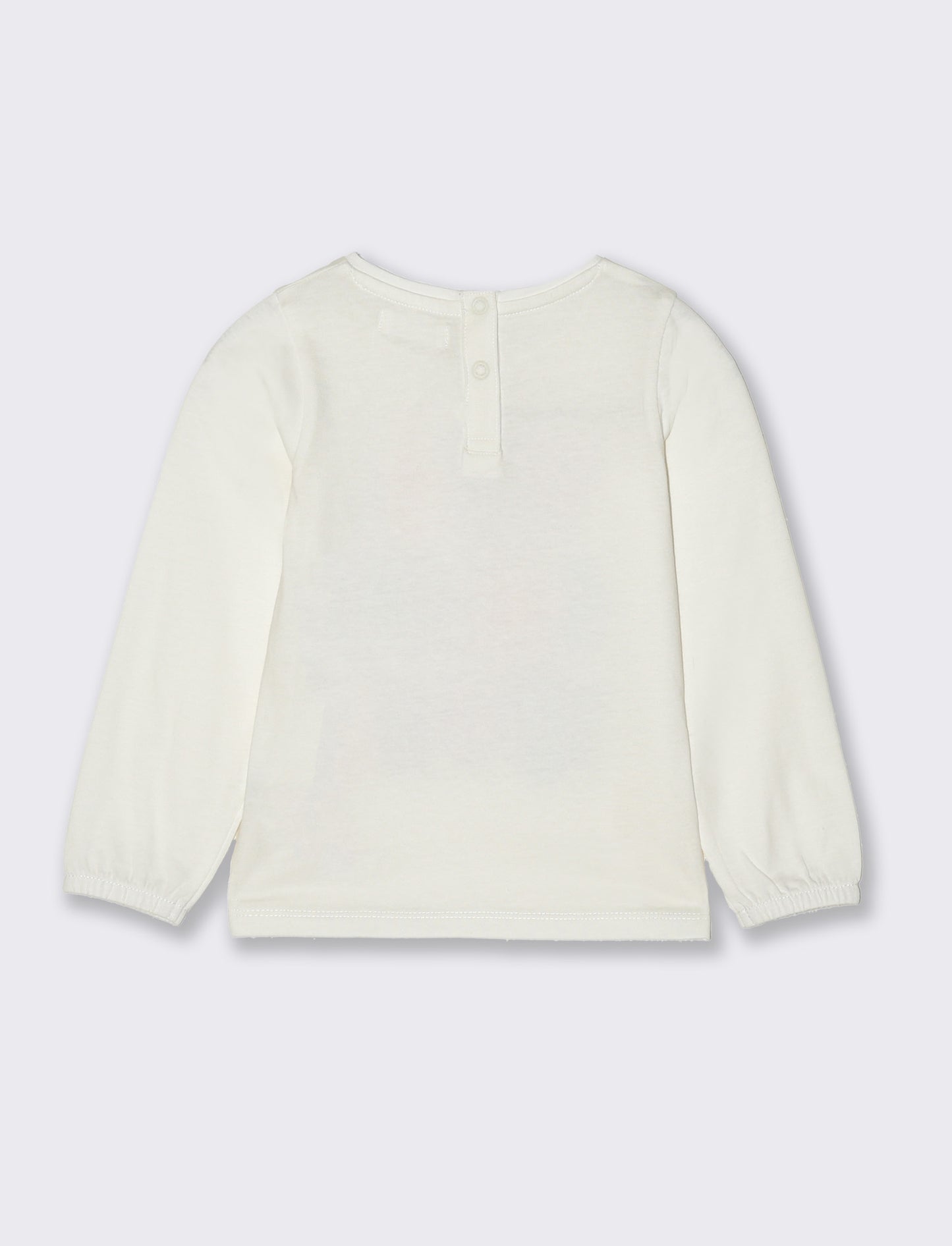 T-shirt con fondo manica elastico da neonata - Bianco latte