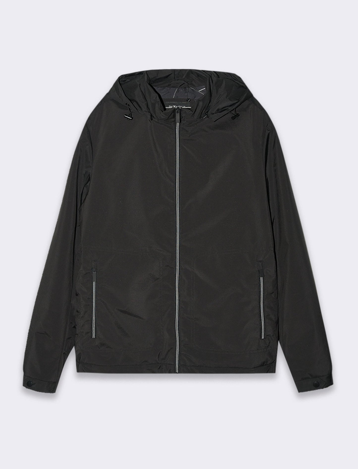 Man's windproof jacket with hood - Black