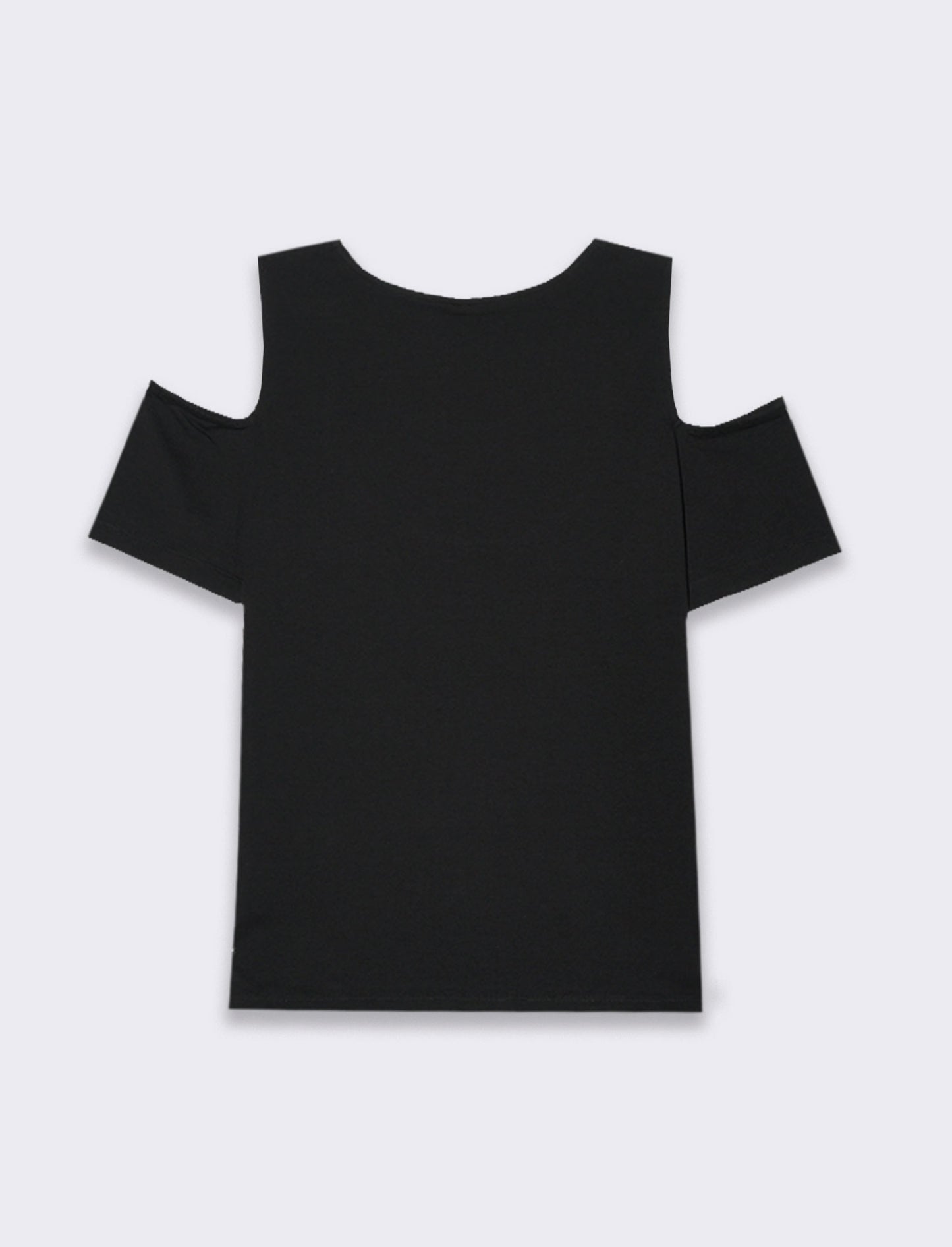 Woman's cut out shoulder t-shirt - Black