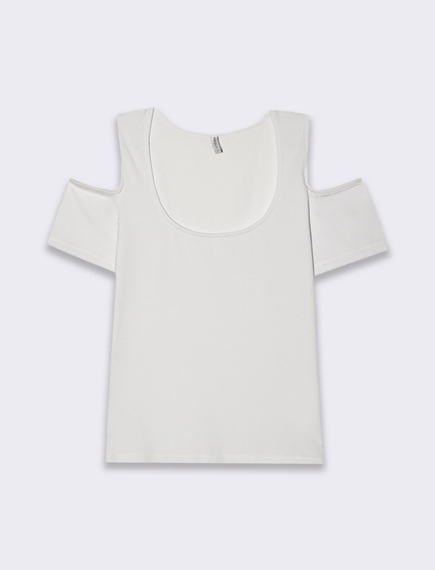 T-shirt con cut out sulle spalle da donna - Bianco