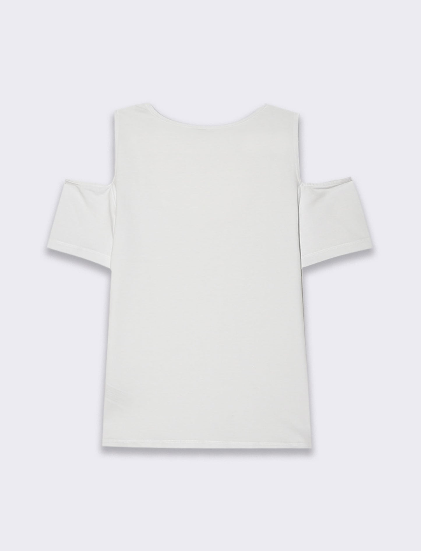 T-shirt con cut out sulle spalle da donna - Bianco