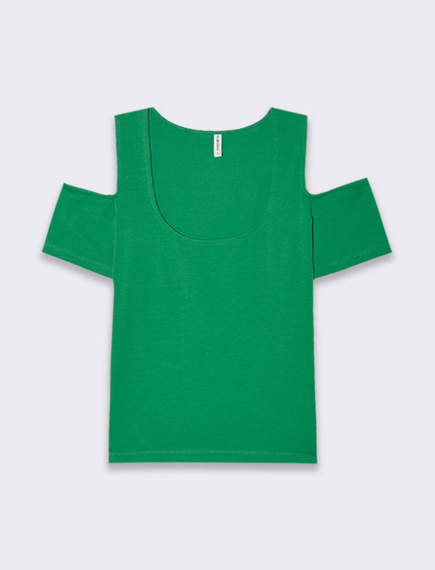 T-shirt con cut out sulle spalle da donna - Verde prato