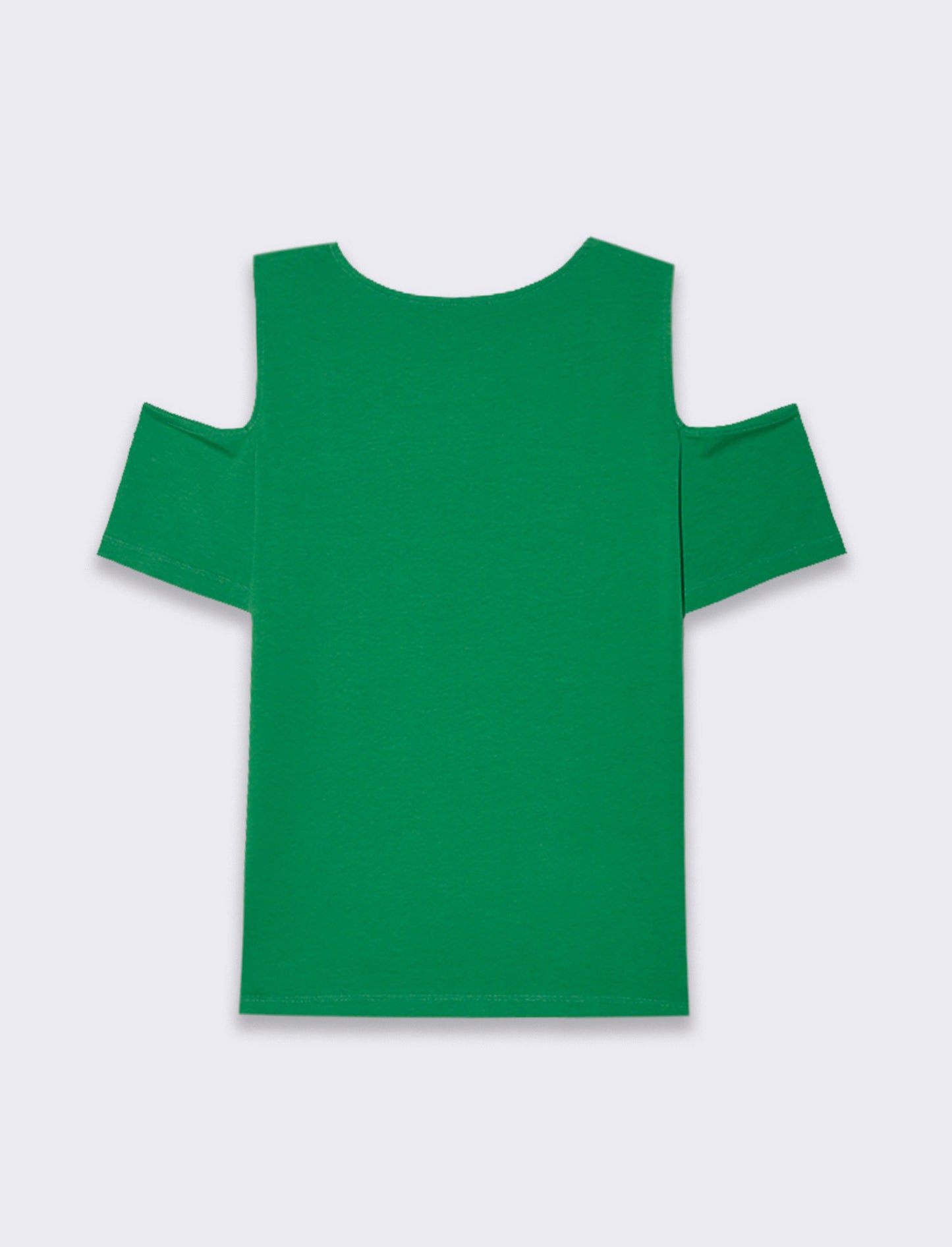 T-shirt con cut out sulle spalle da donna - Verde prato