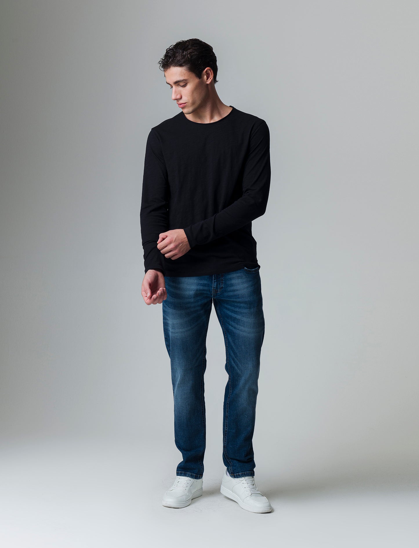 Man's basic slub cotton t-shirt - Black