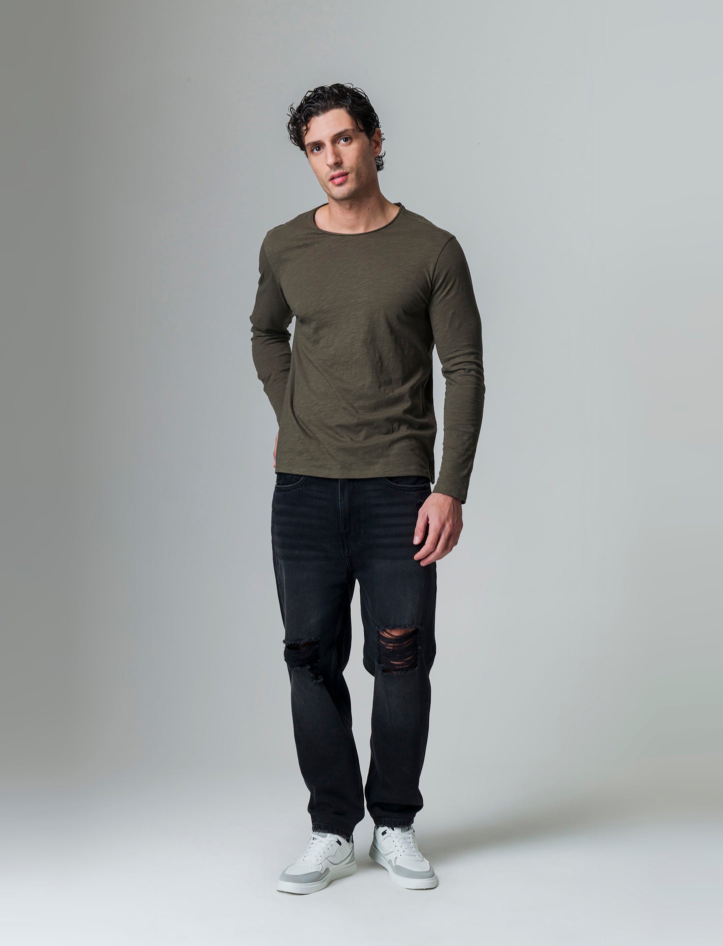 Man's basic slub cotton t-shirt - Green