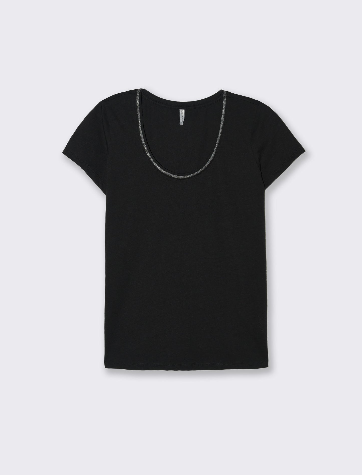 Woman's metallic trim t-shirt - Black