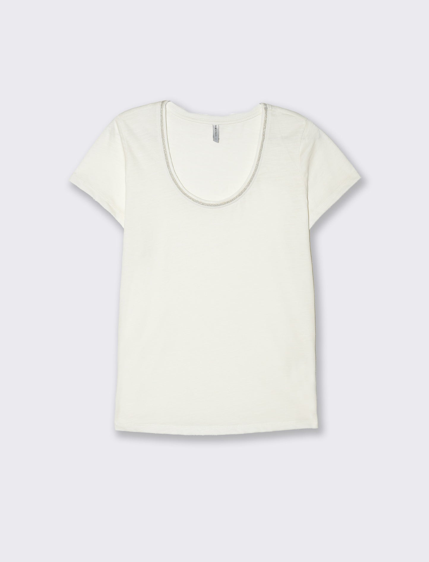 Woman's metallic trim t-shirt - White