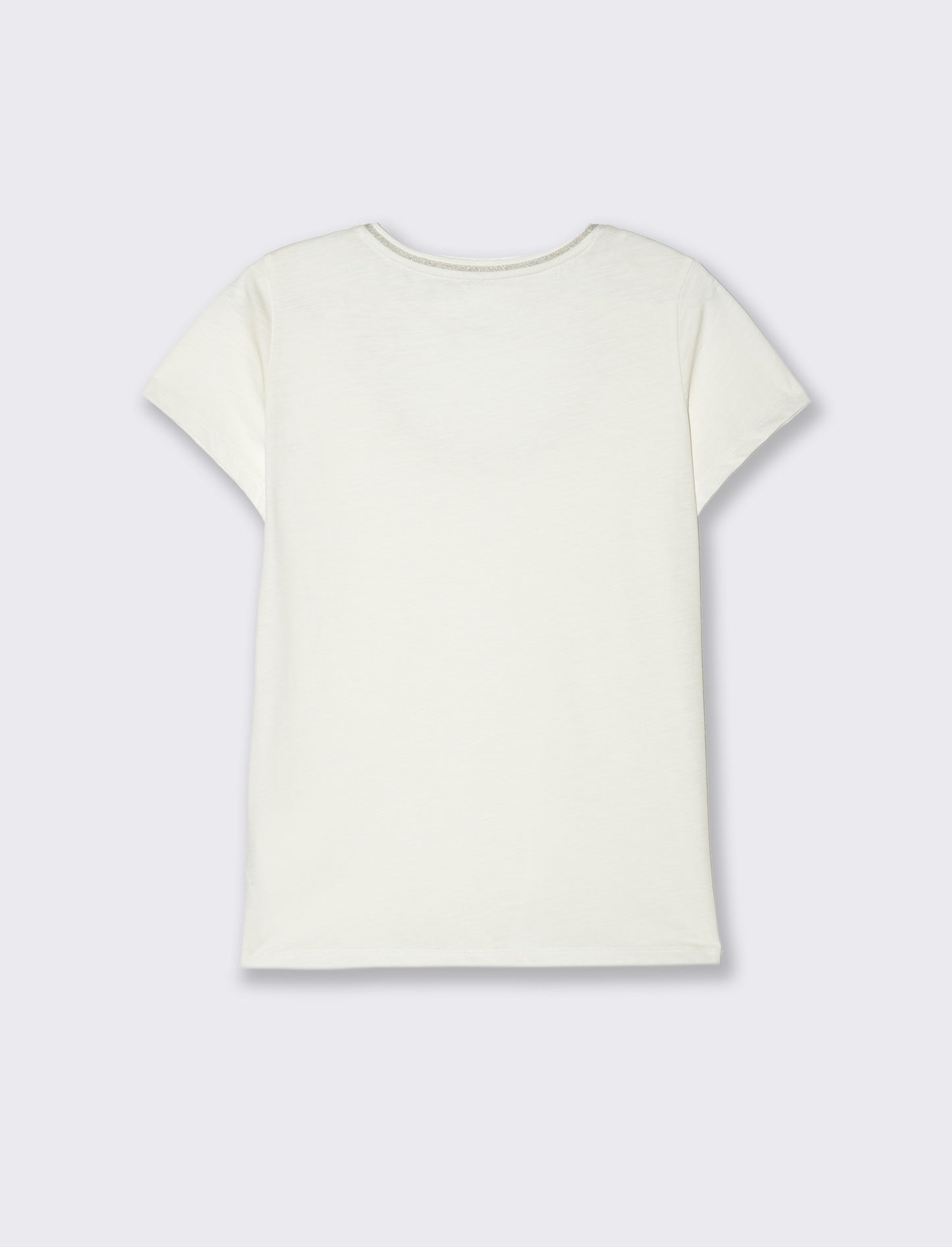 Woman's metallic trim t-shirt - White
