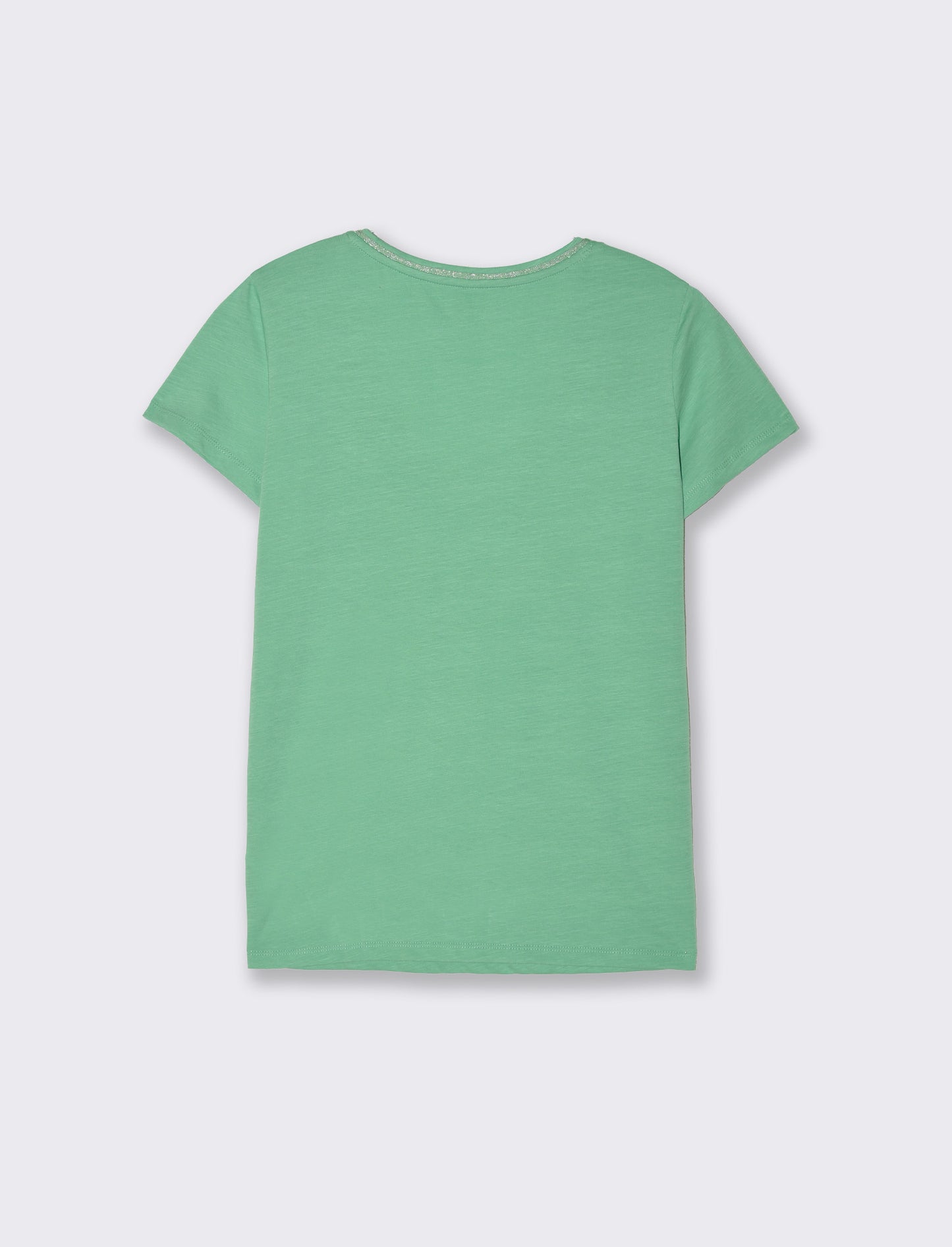 Woman's metallic trim t-shirt - Green